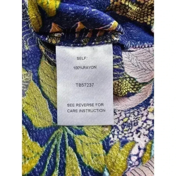 Lost + Wander Women's Size M Blue Flowered Blouse - Picture 4 of 7